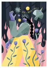 Illustration engagée papier recyclé Use Your Voice